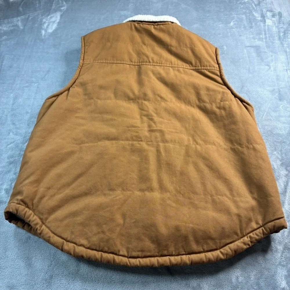 LEE Workwear Sherpa Lined Vest Full Zip Durable Canvas Men's‎ Sz XL Tobacco NWOT